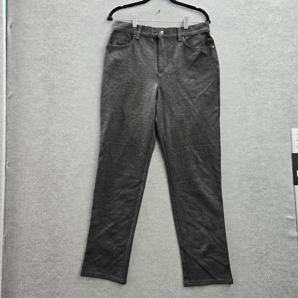 Gloria Vanderbilt Women Pants 12 Gray Nylon Viscose Tapered Amanda Slim NWT